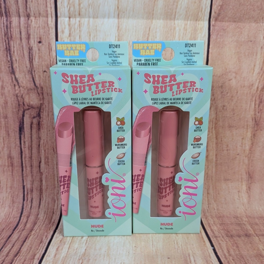 2 PK Ioni Butter Bae Shea Butter Lipstick Nude - Hydrating Buildable Color